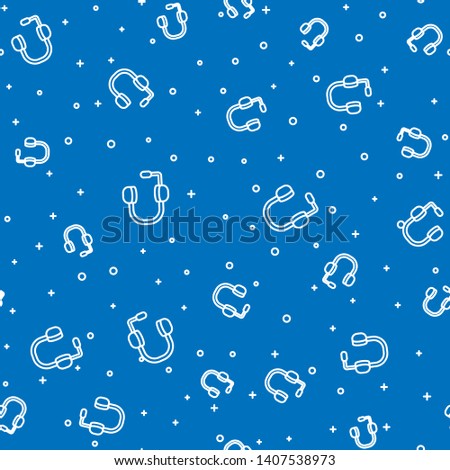 Blue random seamless pattern  Headphone vector icon