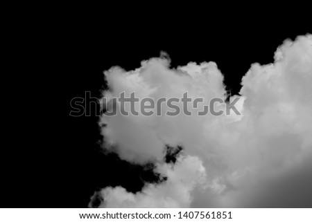 Clouds isolated on  black background with clipping path.