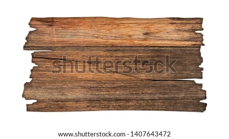 Brown wooden sign on a white background In the concept of the signpost and billboards with clipping path.