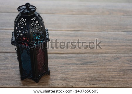 Moroccan lantern as symbol prop during eid celebration among muslims
