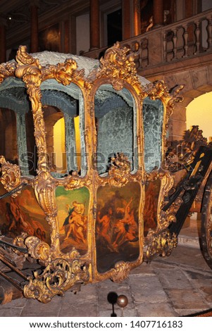 The old vintage carriage in Belem, Portugal