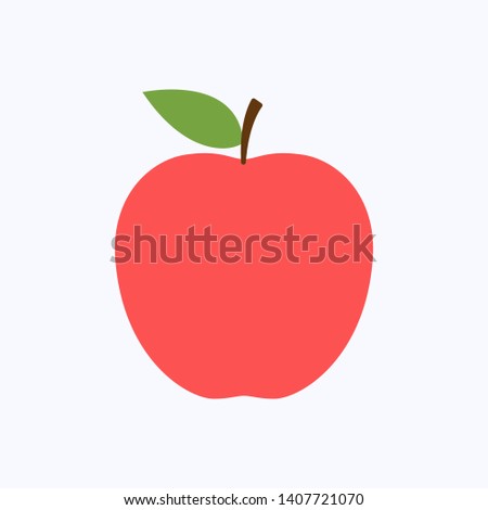 Apple flat design style on white background, vector illustration