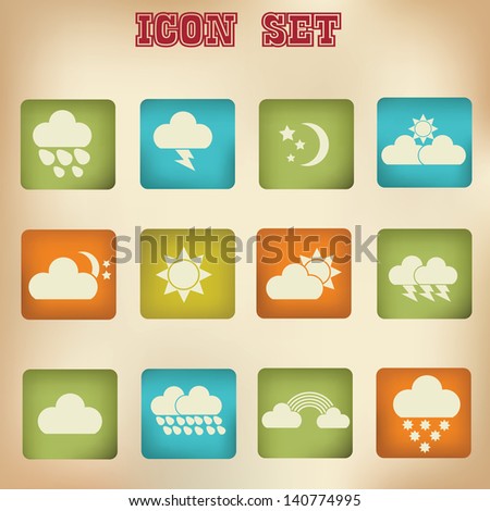 Weather vintage icons