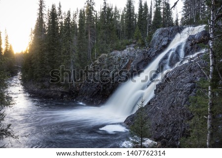 Small waterfall in northern Finland.  Picture taken May 2019.