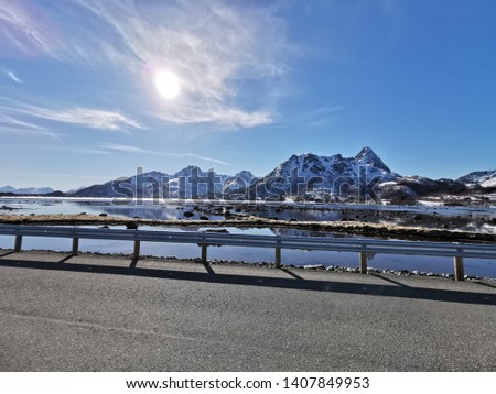Sunny day and nive view in Northern Norway