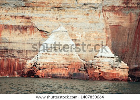 Pictured Rocks photographed from Lake Superior, Michigan, USA