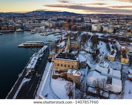 Pictures of Oslo city (Norway) during winter  (day and night)