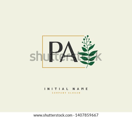 P A PA Beauty vector initial logo, handwriting logo of initial wedding, fashion, jewerly, heraldic, boutique, floral and botanical with creative template for any company or business.