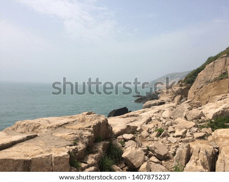 Ancient characteristic seaside stone scenery