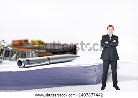 Abstract photo of documents. Isolated on white background.