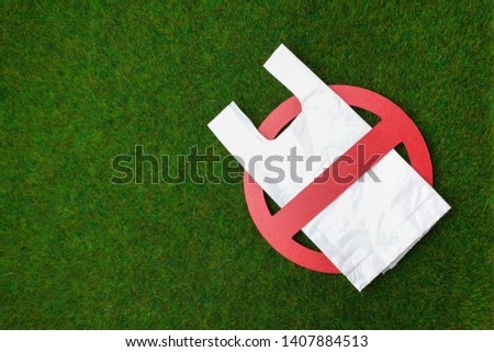 Say No to Plastic Bags, Recycle and Pollution Problem Concept