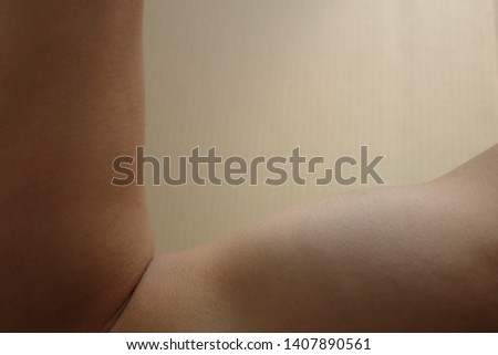 Close up a young man biceps