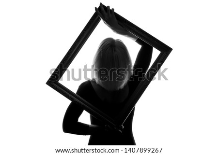 beautiful girl with picture frame