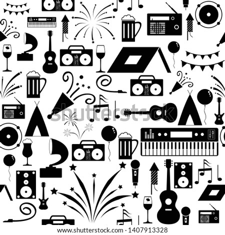 party seamless pattern background icon.