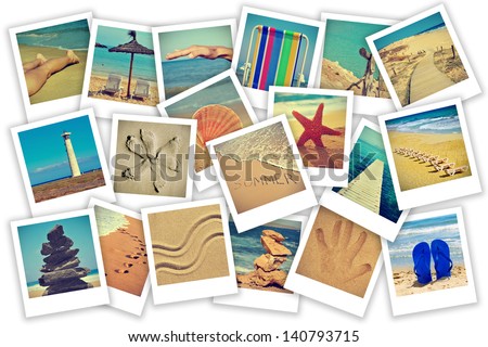 a collage of some pictures of different scenes about summer on the beach concept