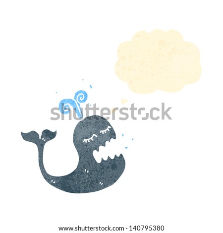 retro cartoon whale