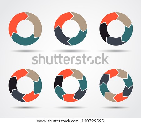 Vector circle arrows for infographic. Template for diagram, graph, presentation and chart. Business concept with three, four, five, six, seven and eight options, parts, steps or processes.