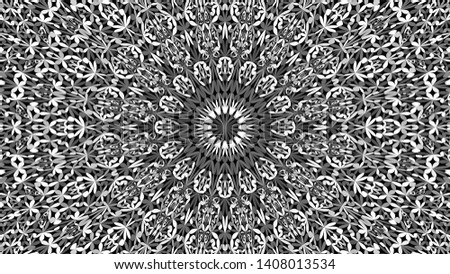 Grey abstract floral kaleidoscope mandala pattern geometry background - ethnic vector design