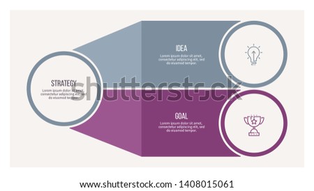 Business infographics. Organization chart with 2 steps, options. Vector diagram.