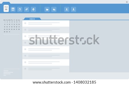 Email application screen and mail inbox. Royalty-Free Stock Photo #1408032185