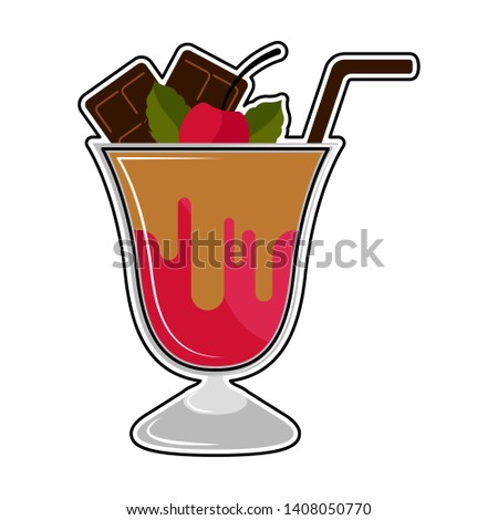 Isolated colored frappe icon on white background - Vector