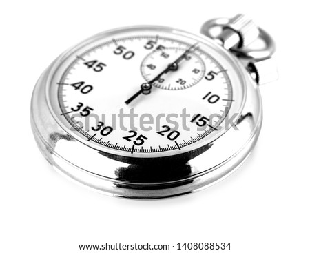 Old stopwatch isolated on white business concept