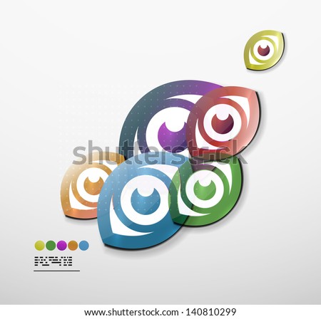 Vector colorful abstract 3d paper background