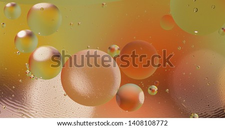Fantastic structure of colorful bubbles. Abstract colorful paint. Top view. Bubbles in the liquid. Oil surface multicolored background. Macro