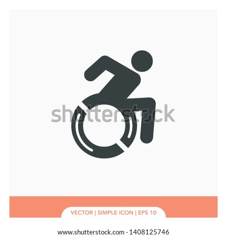 Disability people run Icon Vector Illustration