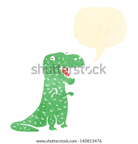 retro cartoon friendly dinosaur