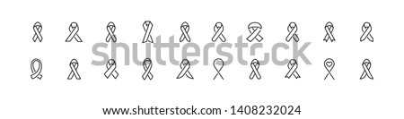 HIV related vector icons. Set of 20 vector thin line signs. Exclusive simple pictograms for web and mobile. Vector illustration isolated on a white background. Outline icons. 