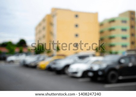 Blur background of parking lot.