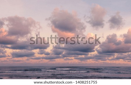 Beautiful sunrise on caribbean sea with colorful sky in Dominican Republic.
