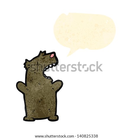 cartoon little bear with speech bubble