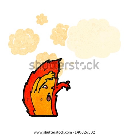 cartoon fire symbol with face