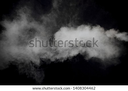 white smoke isolated on dark black background
