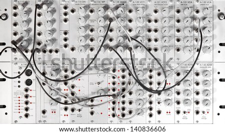 big modular synthesizer Royalty-Free Stock Photo #140836606