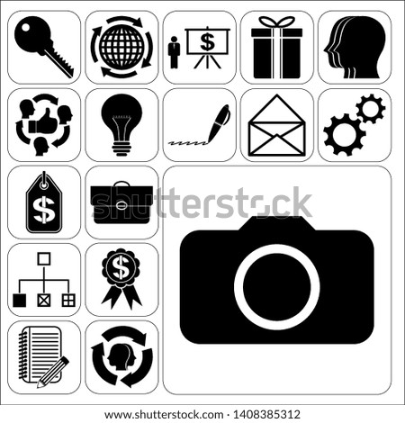 Set of 17 business related icons. Collection. Detailed design. Vector Illustration.