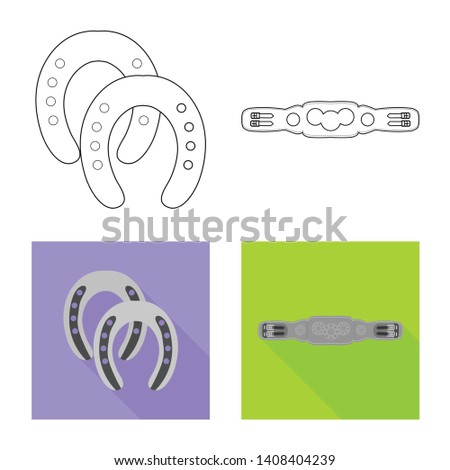 Isolated object of equipment and riding logo. Collection of equipment and competition vector icon for stock.