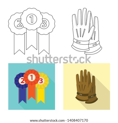 Vector design of equipment and riding icon. Collection of equipment and competition stock symbol for web.