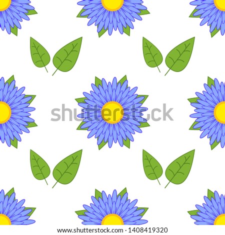 Colorful seamless pattern of abstract flowers on a white background. Simple flat  illustration. For the design of paper wallpapers, fabric, wrapping paper, covers, web sites