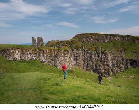 The ruins of Dunseverick castle in Northern Ireland - travel photography