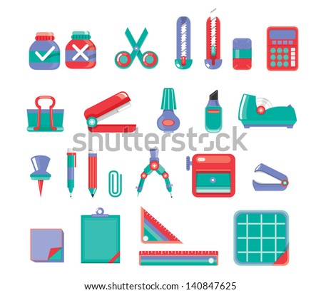 Stationary Set Vector 3 color