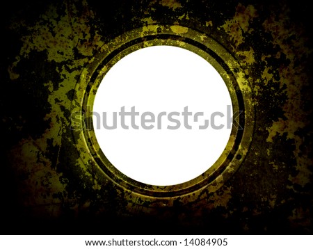 Round Window on grunge old surface