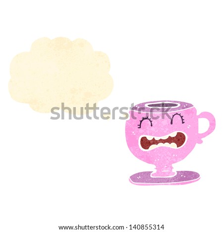 retro cartoon  pink tea cup