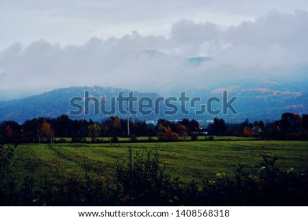 Nature season sun field mountain clouds