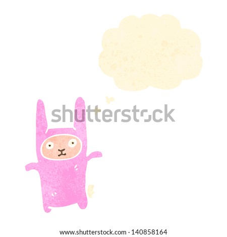 cartoon pink rabbit person