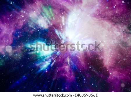 Colored nebula and open cluster of stars in the universe. Elements of this image furnished by NASA