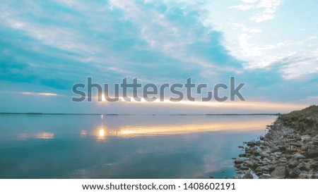 Sunset on the beautiful lake
