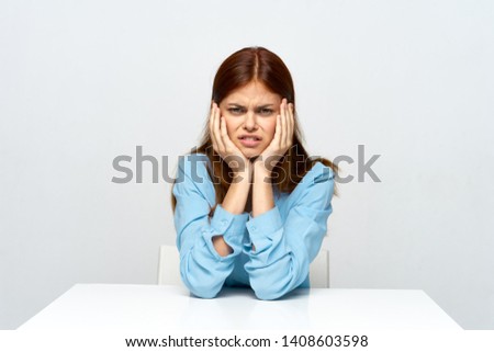 sad businesswoman depressed office career worker
